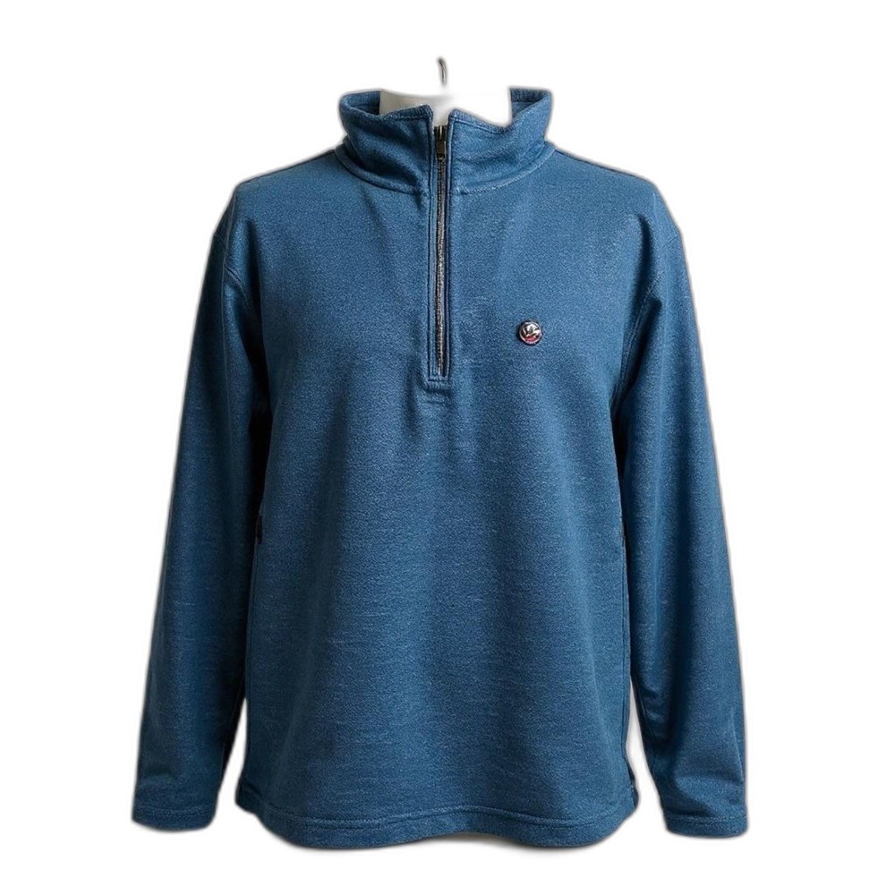Southern Proper Pullover Men's MEDIUM Blue Elbow Pads Sweater Shirt - AC
